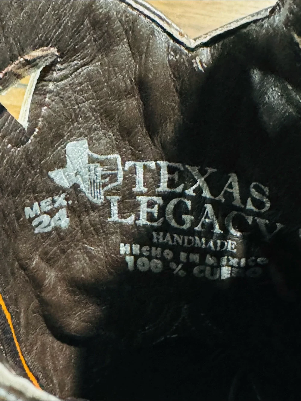Texas Legacy Handmade Men’s US 7 Brown Leather Western Cowboy Boots Square Toe